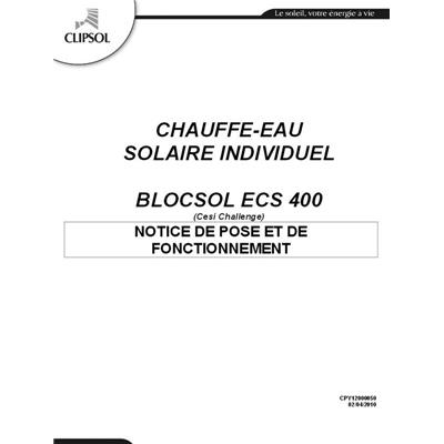 Notice de pose et fonctionnement BLOCSOL ECS 400