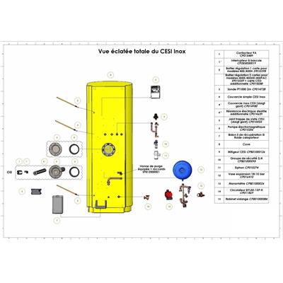 Vue éclatée totale du CESI Inox