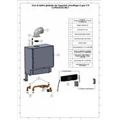 Vue éclatée totale de l'appoint chauffage à gaz CX